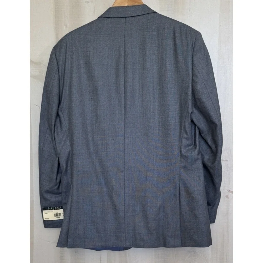 NEW Ralph Lauren Silk Wool Blazer Coat Sport Jacket 2 Button Size 44R Blue